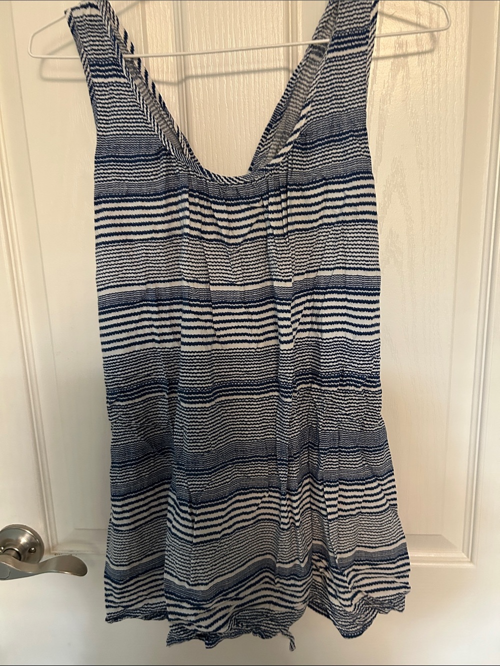 Striped Navy and White Maternity Blouse